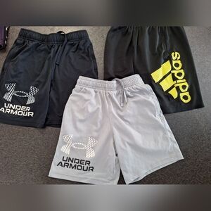 Under Armour Light Gray Athletic Shorts with White Logo